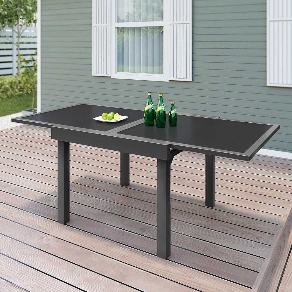 Crestlive Products Outdoor Aluminum Expandable Multifunctional Table   35.4\