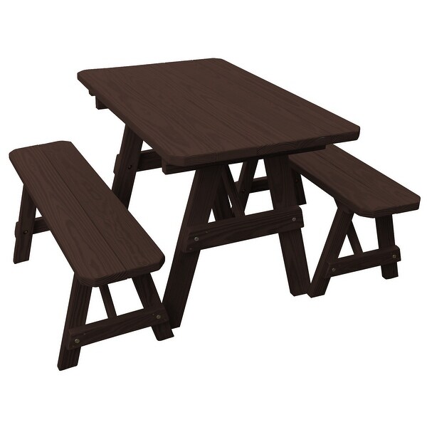 Pine 4' Traditional Picnic Table with 2 Benches