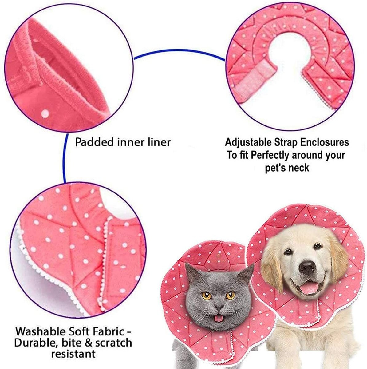 SunGrow Post-Surgery Soft Cone Dog and Cat Recovery Collar