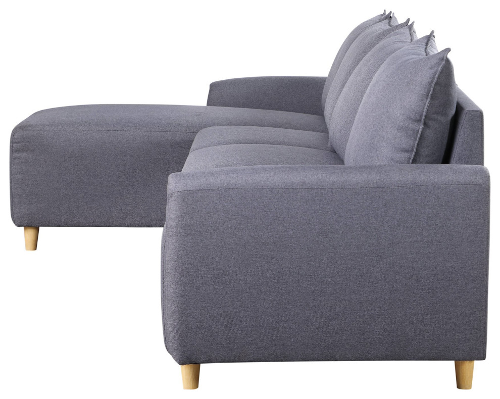 Retro Modern Sectional Sofa  Padded Seat With Slightly Flared Armrests   Midcentury   Sectional Sofas   by Decorn  Houzz