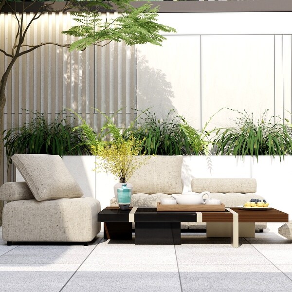 Outdoor Modular Sofa with Aluminum Structure and Support Cushion