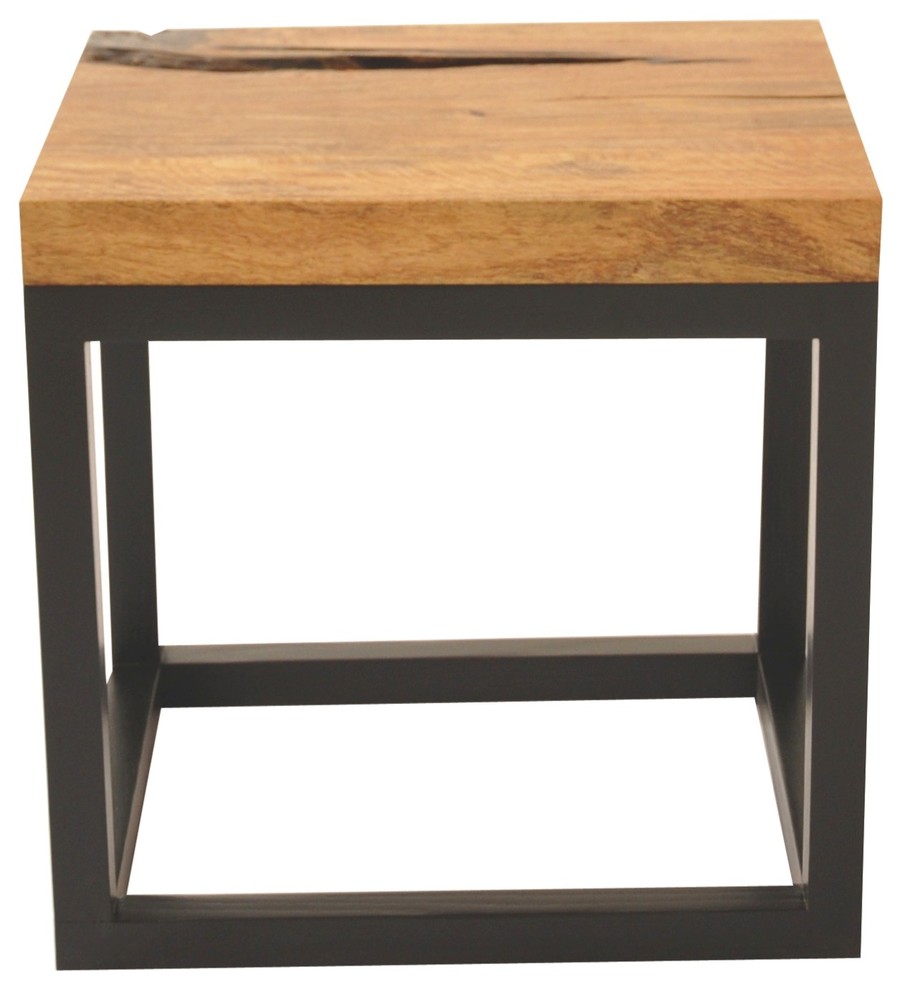 Reclaimed Wood Side Table  Mango Top   Rustic   Side Tables And End Tables   by Rotsen Furniture  Houzz