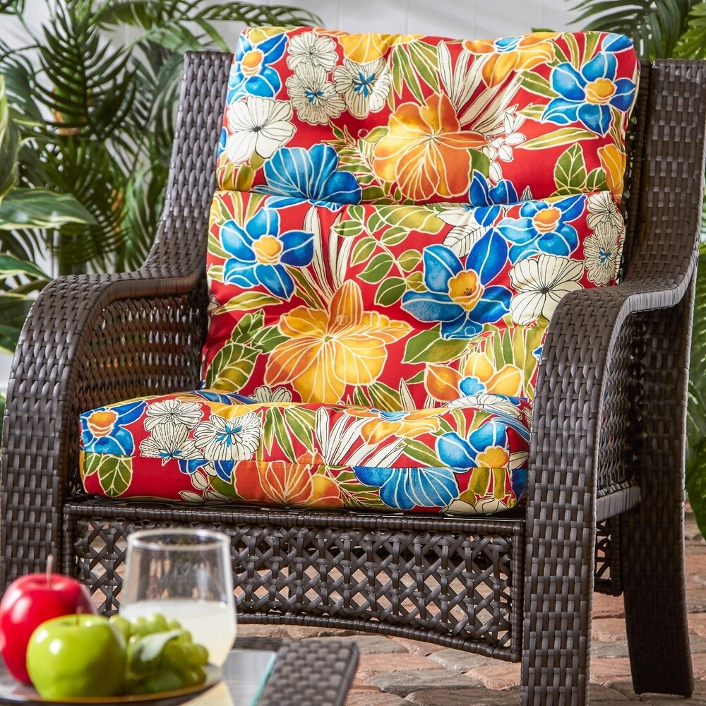 San Elijo Tropical Outdoor High back Chair Cushion by Havenside Home   22w x 44l