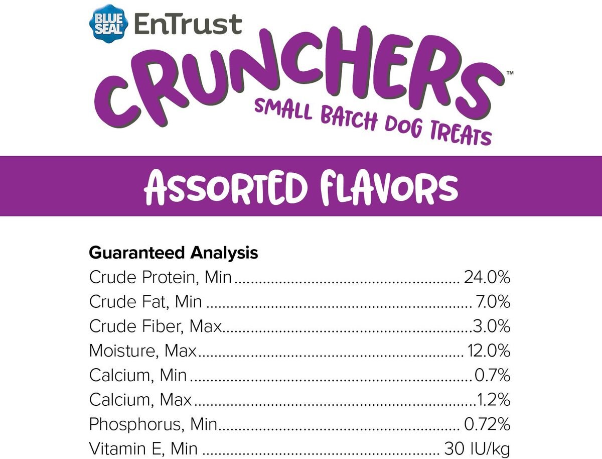 Blue Seal EnTrust Crunchers Assorted Crunchy Dog Treats， Medium， 3.5-lb bag