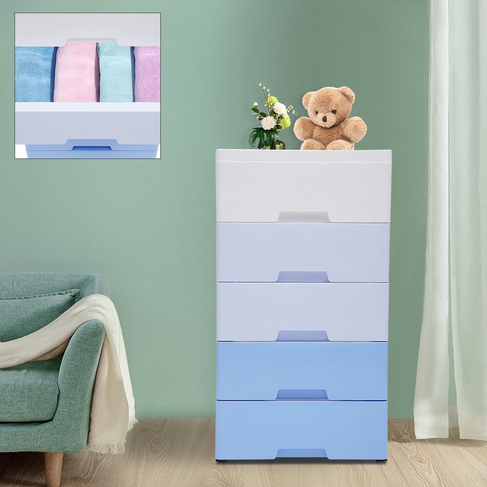 Storage Cabinet with 5 Drawers Nightstand Bedside Furniture