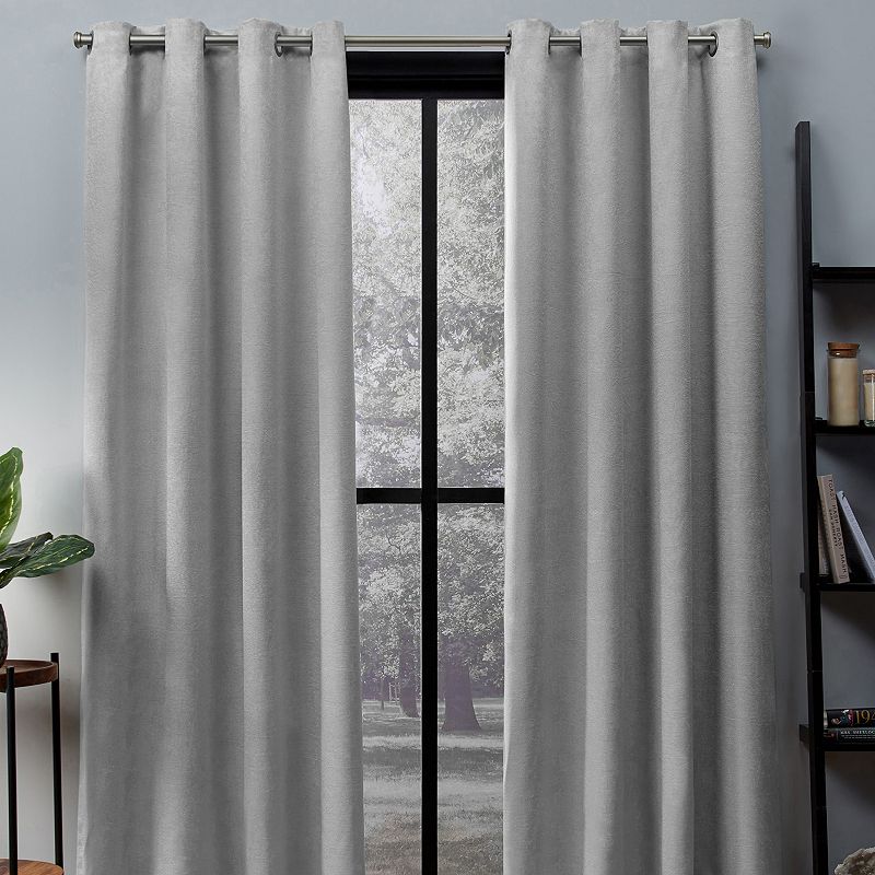 Exclusive Home 2-pack Oxford Textured Sateen Woven Blackout Window Curtains