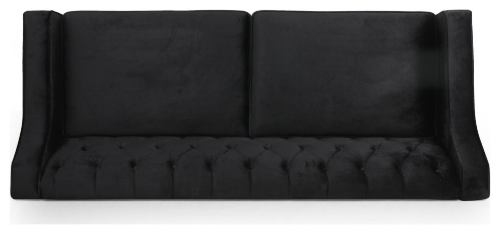 Jameer Modern Glam Tufted Velvet 3 Seater Sofa   Traditional   Sofas   by GDFStudio  Houzz