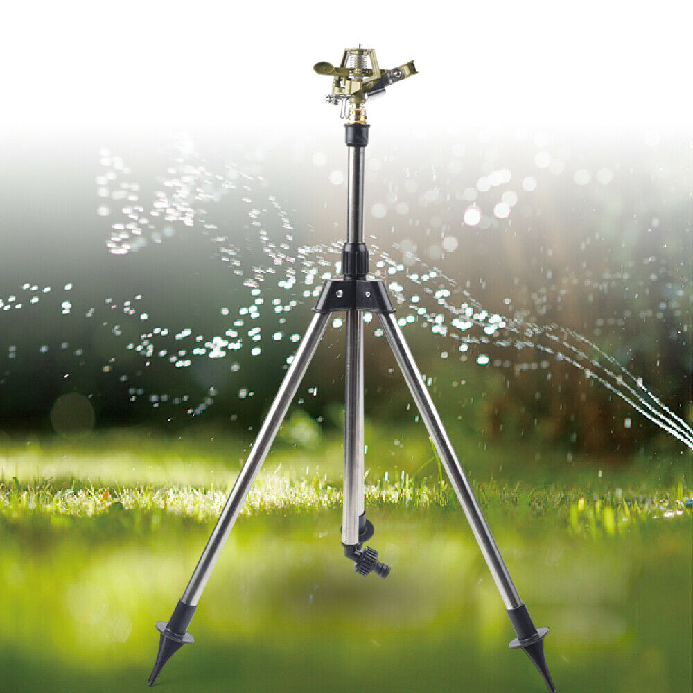 OUKANING Water Sprinkler Tripod Lawn Garden Watering Yard Irrigation System Adjustable