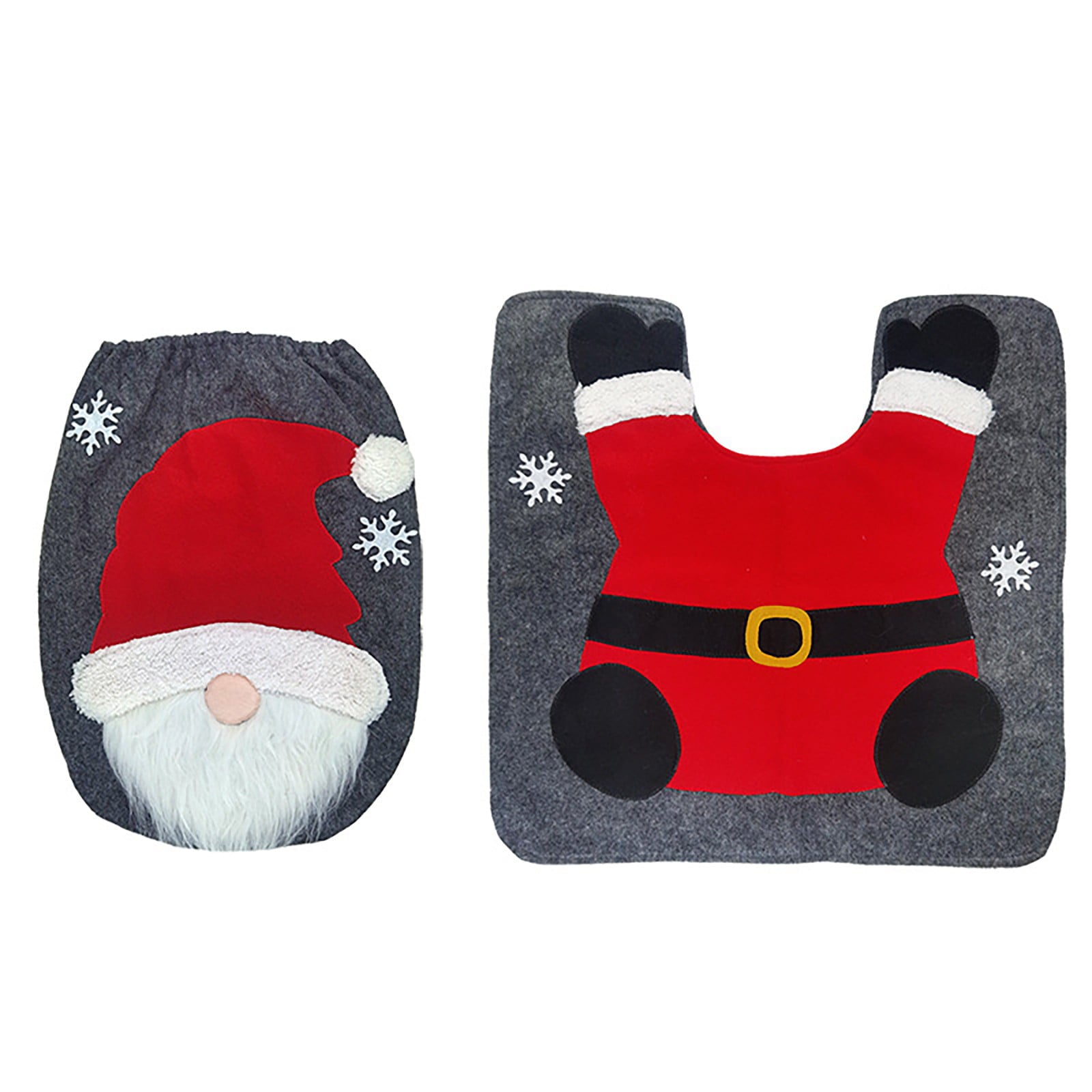 WANYNG SantaClaus Christmas Bucket Seat Cover And Carpet Set Red Christmas Ornaments Bathroom，One Size