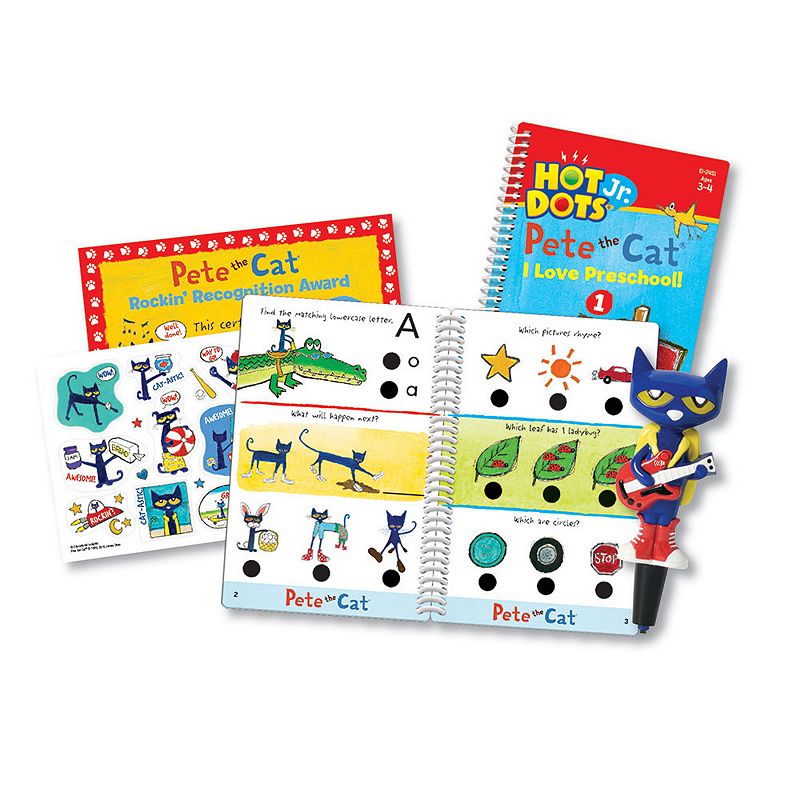 Educational Insights Hot Dots Jr. Pete the Cat Preschool Level 1 Activity Book and Talking Pen Set