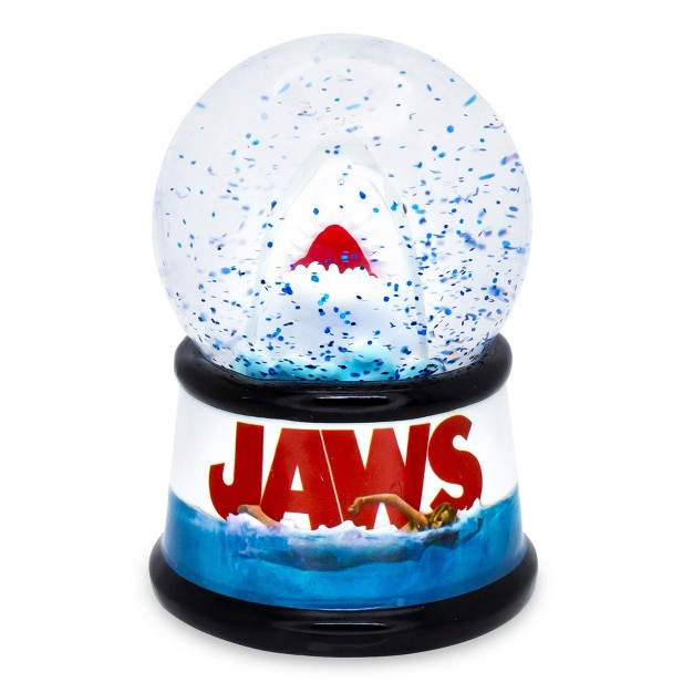 Silver Buffalo Jaws Light up Mini Snow Globe 3 Inches Tall