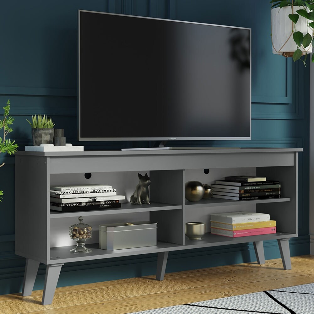 Madesa TV Stand Cabinet with 4 Shelves and Cable Management  TV Table Unit for TVs up to 55 Inches  23'' H x 12'' D x 53'' L