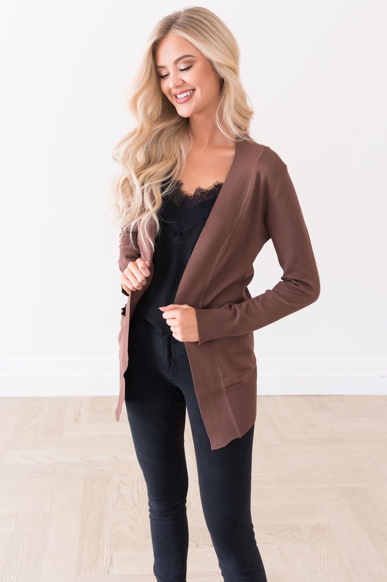 Long Distance Modest Pocket Cardigan