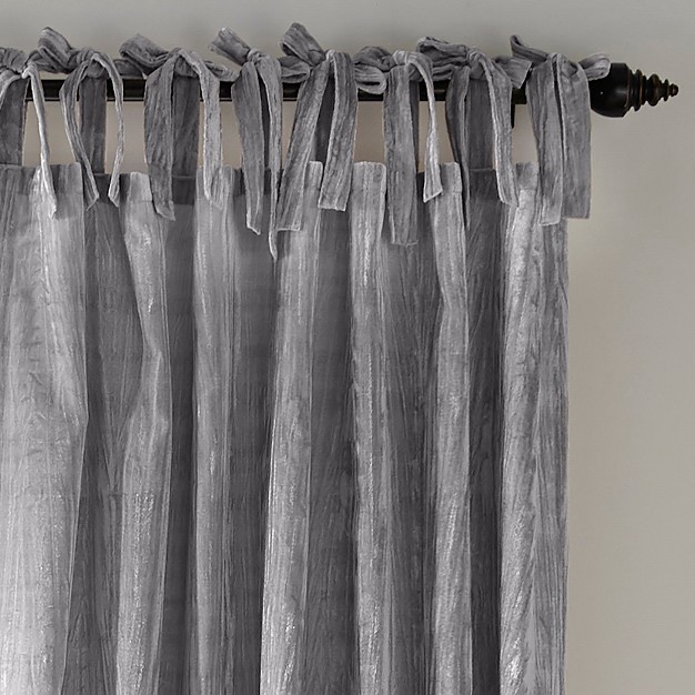 Korena Rustic Vogue Tie top Crushed Velvet Single Window Curtain Panel Elrene Home Fashions