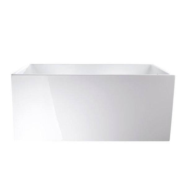 Vanity Art Vannes 47 in. Acrylic Flatbottom Freestanding Bathtub in White VA6816B-XS