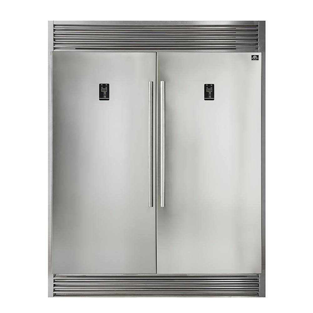 Forno 60 in. W 27.6 cu. ft. Free Standing Side by Side Style 2-Doors Refrigerator and Freezer in Stainless Steel FFFFD1933-60S