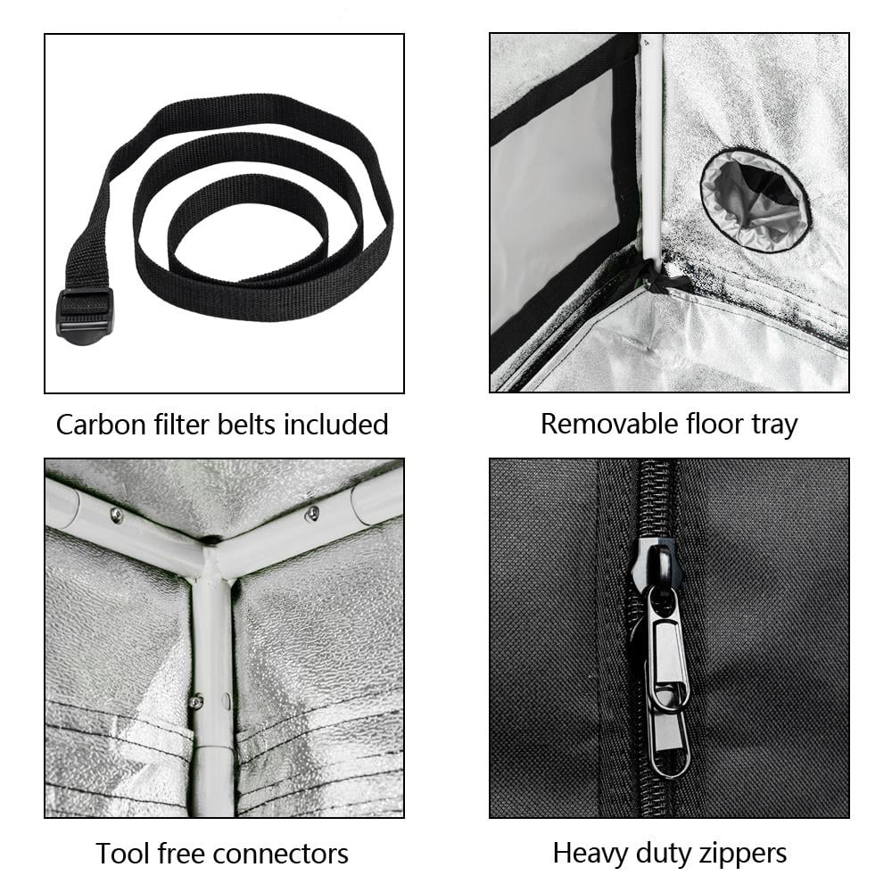 Ktaxon 120*120*200cm Oxford Cloth Hydroponic Plant Growing Tent with Window Green and Black