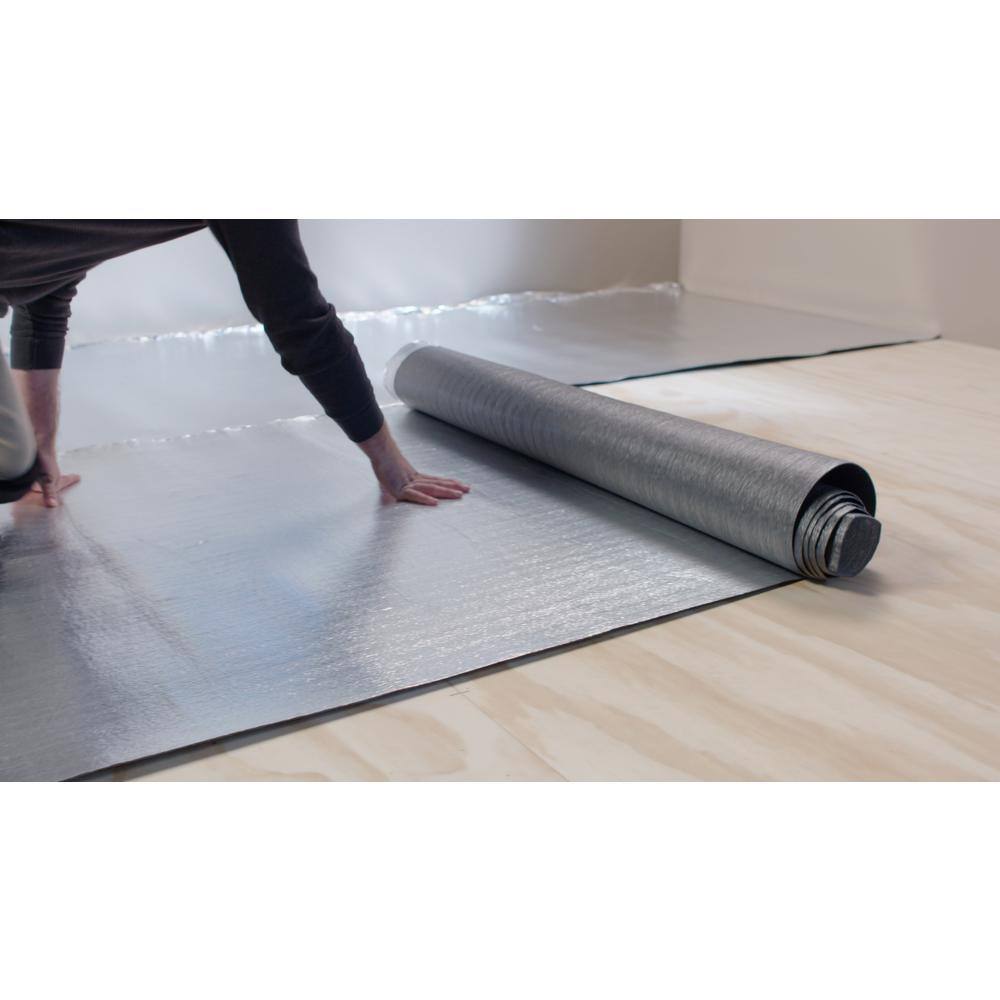 TrafficMaster Standard 100 sq. ft. Roll 48 in. W x 25 ft. L x 2 mm T Underlayment for Laminate Engineered Hardwood Solid Hardwood 100779555