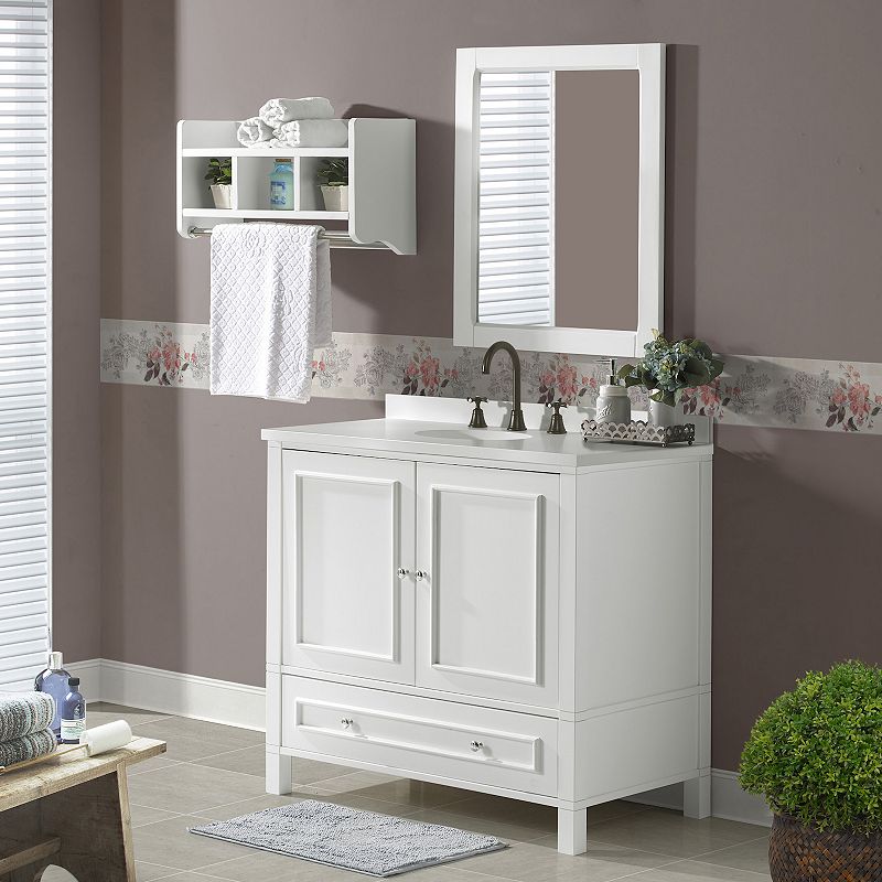 Alaterre Furniture Williamsburg White Vanity Cabinet