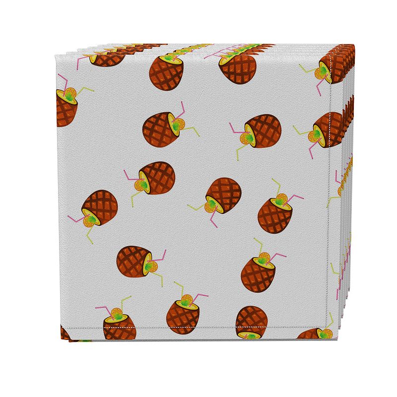 Napkin Set of 4， 100% Cotton， 20x20， Pineapple Drinks