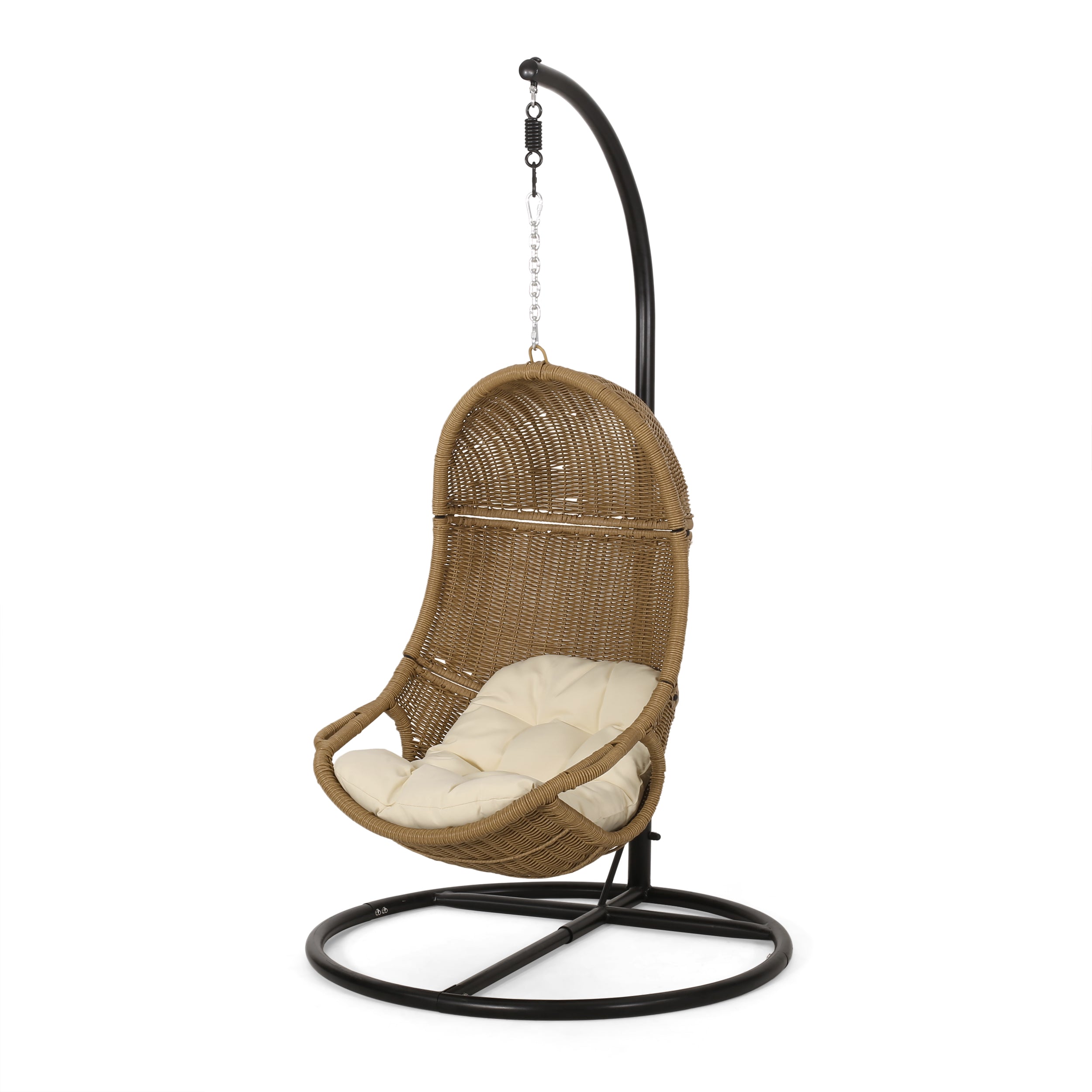 Yukon Outdoor Wicker Hanging Nest Chair with Stand