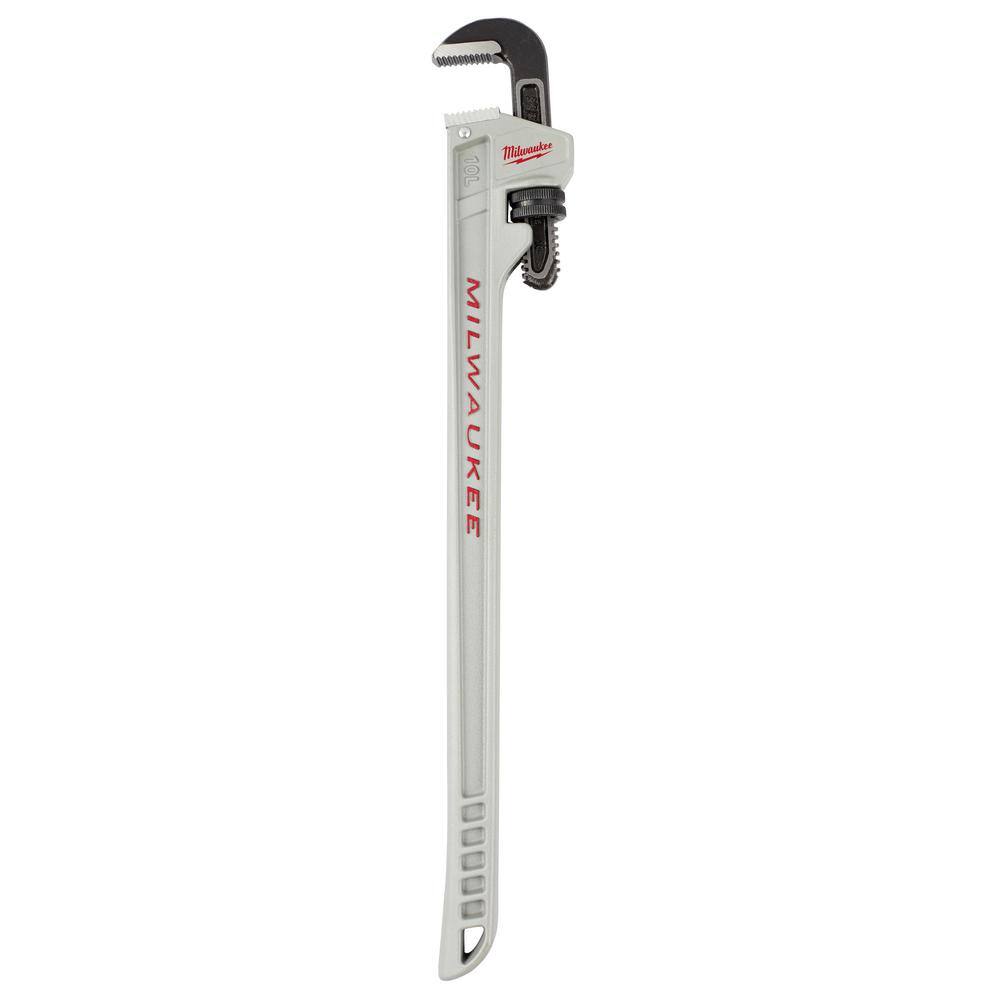 MW 10 in. Aluminum Pipe Wrench with Power Length Handle 48-22-7213