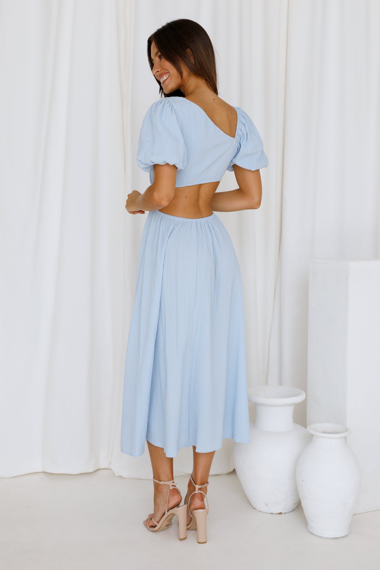 Daylight Finding Midi Dress Blue