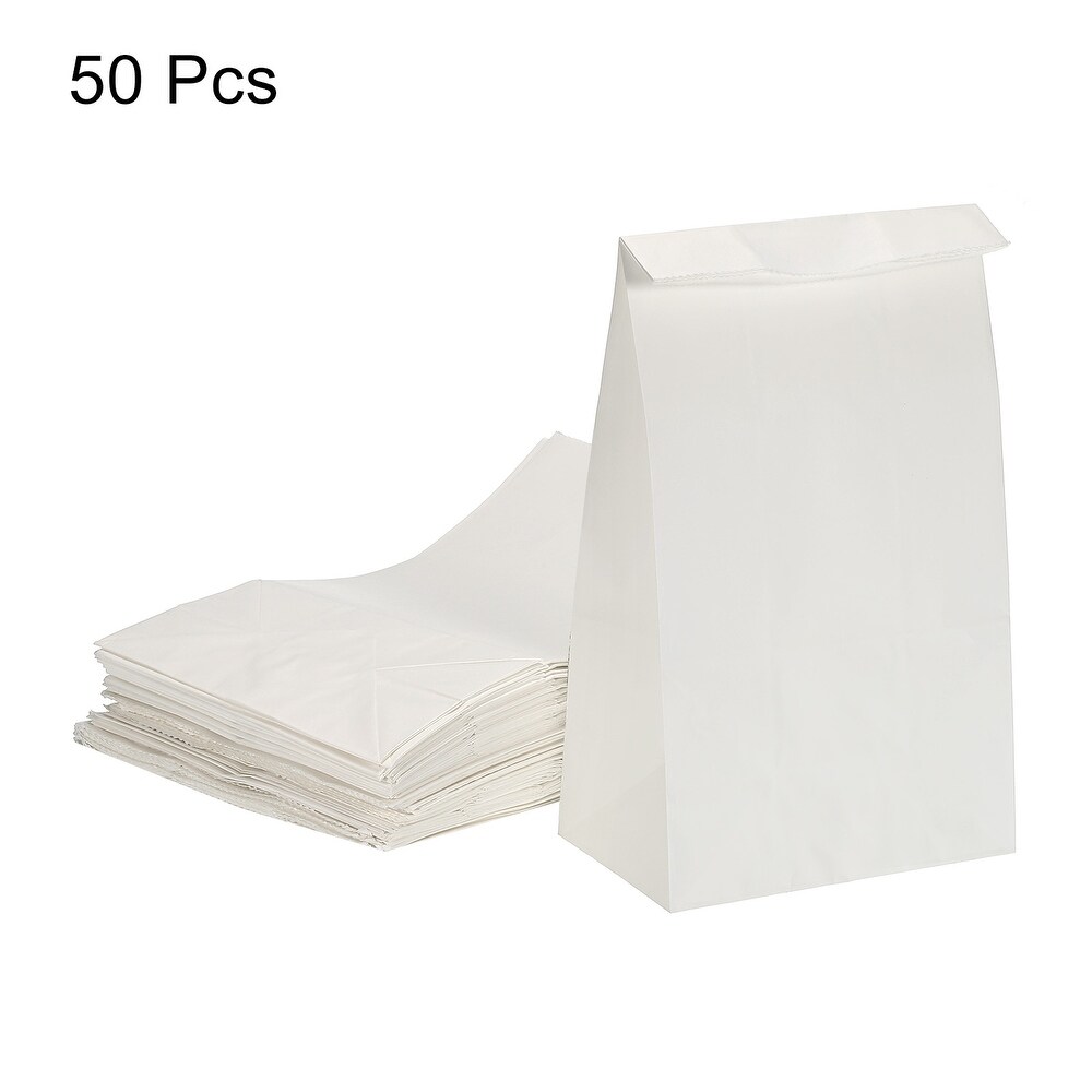 Paper Bags White Paper Grocery Bag 3lb 5.1x3.1x9.4 Inch 60g  Pack of 50