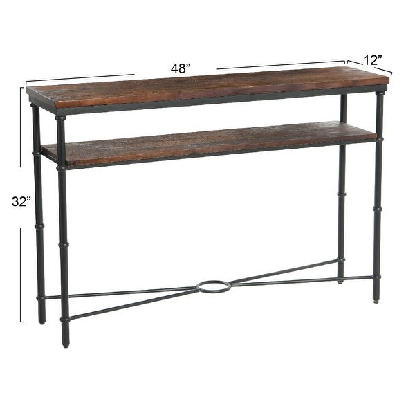 Saratoga Rustic Solid Wood and Iron Console Table