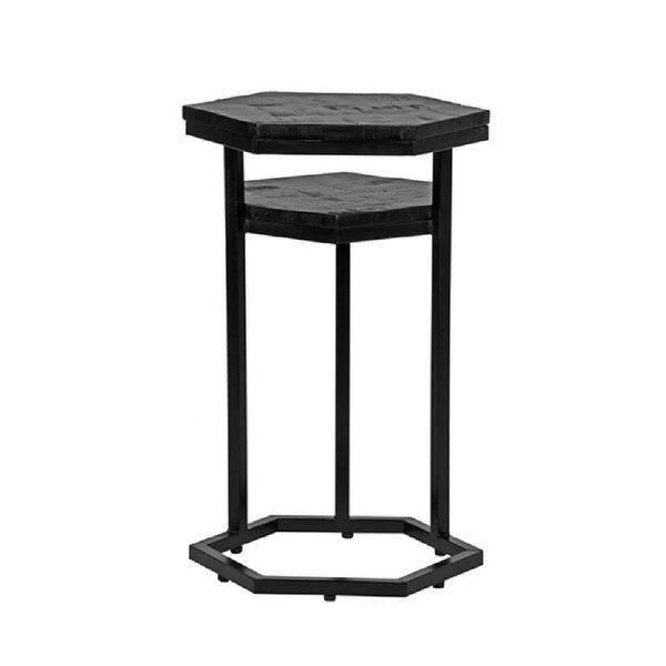 Label51 Multi Hexagonal Black Mango Laptop Table