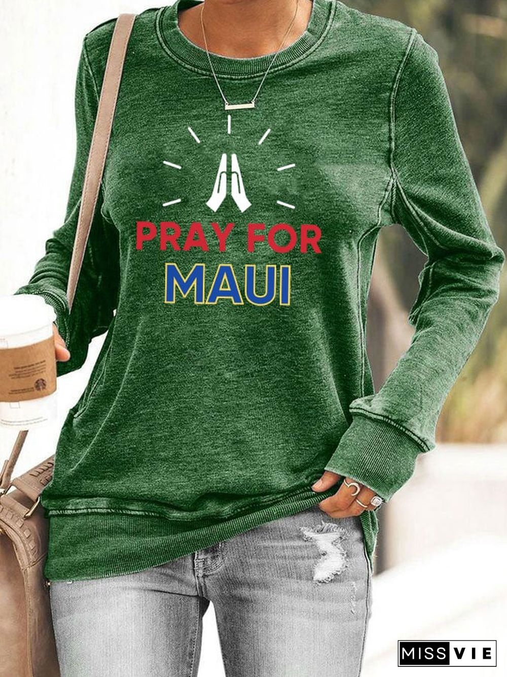 Women's pray for maui sweatshirt