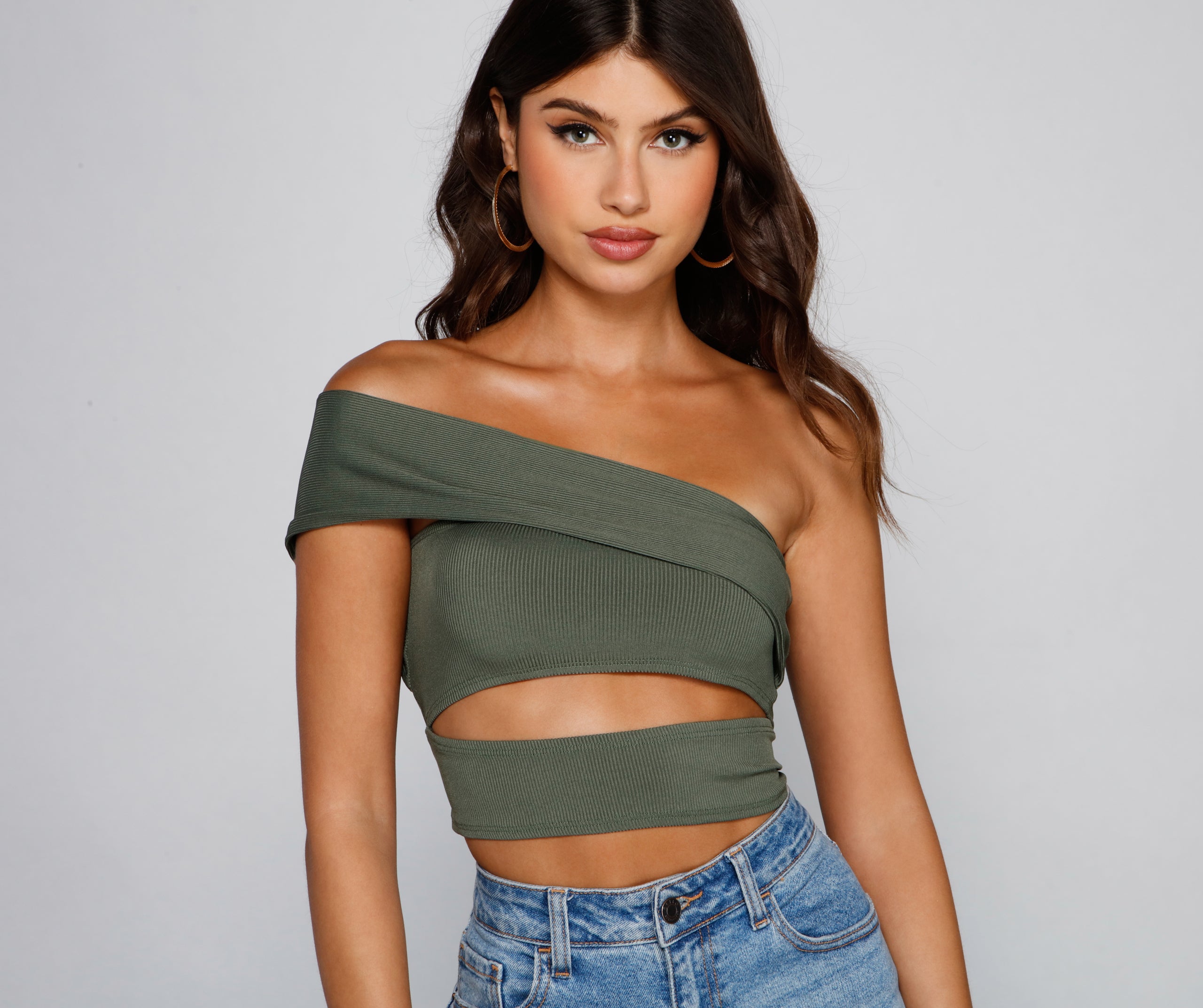 Totally Fab One Shoulder Crop Top