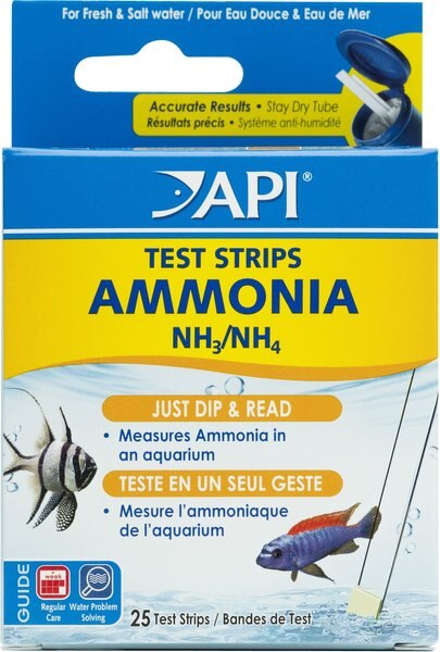 API Ammonia NH3/NH4 Freshwater and Saltwater Aquarium Test Strips