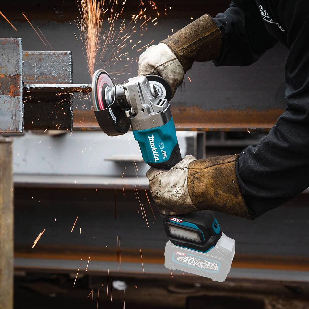 Makita 40V Max XGT Brushless Cordless 4-125 in. Paddle Switch Angle Grinder with Electric Brake AWS Capable (Tool Only) GAG06Z