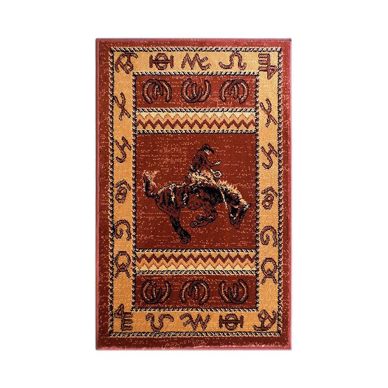 Masada Rugs Masada Rugs Western Cowboy Style Area Rug Doormat 2' X 3'