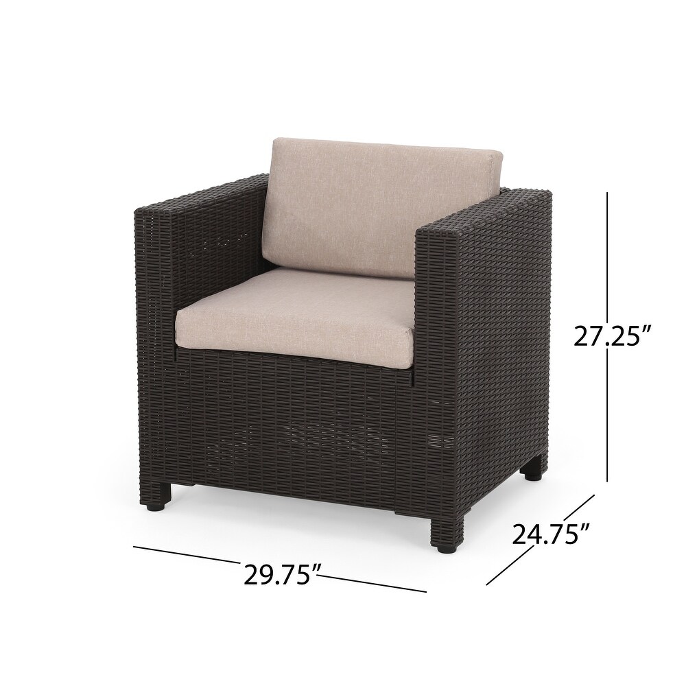 Waverly Outdoor 2 seater Faux Wicker Chat Set by Christopher Knight Home
