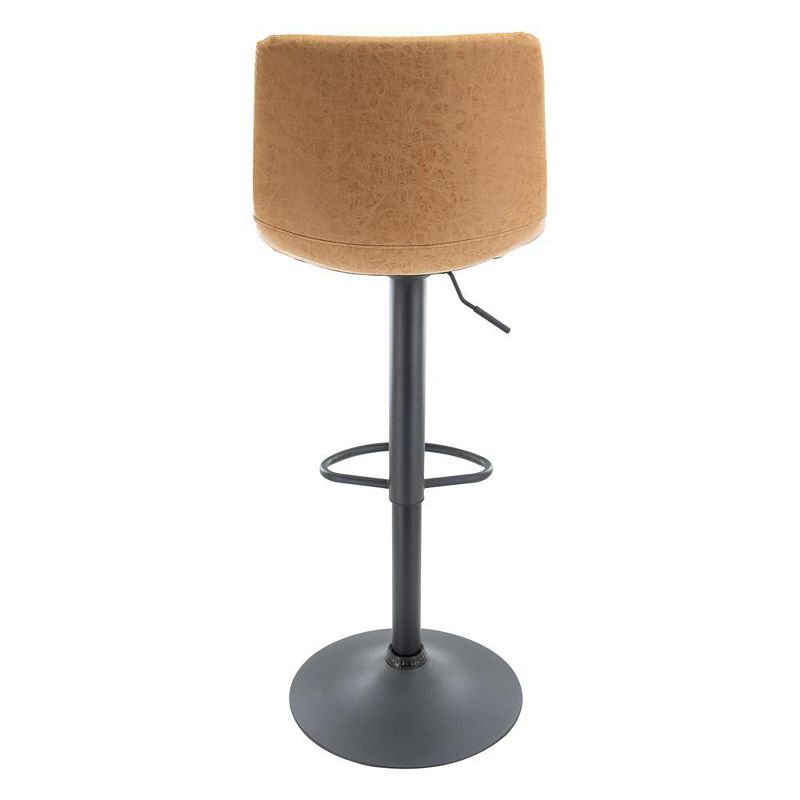 LeisureMod Tilbury Modern Adjustable Bar Stool With Footrest and 360-Degree Swivel