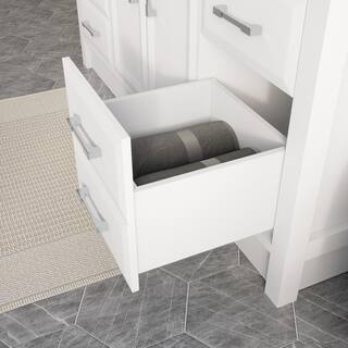 Studio Bathe Calais 60 in. Vanity in White with Solid Surface Vanity Top CALAIS 60 WH-SSC