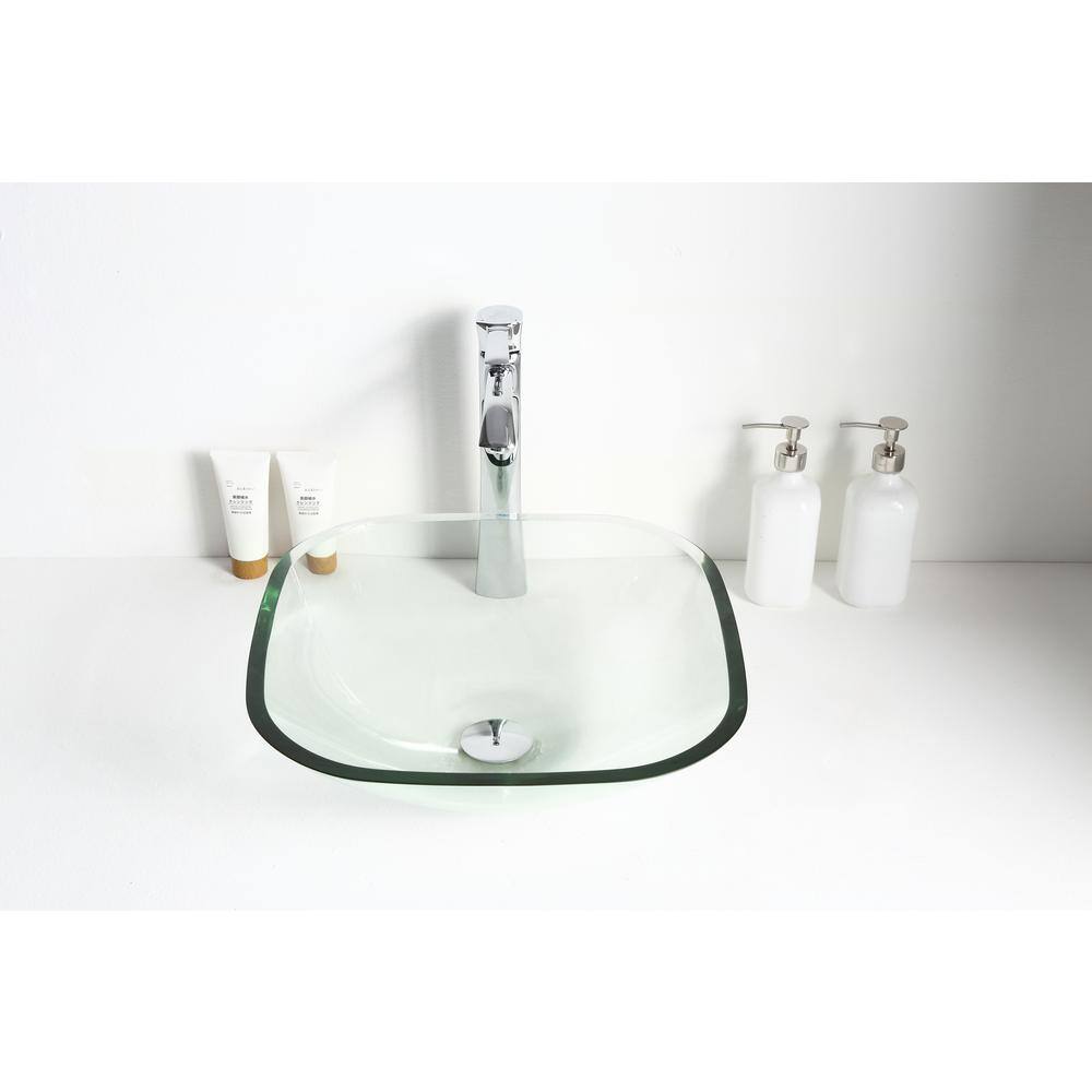 ANZZI Cadenza Series Deco-Glass Vessel Sink in Lustrous Clear LS-AZ074