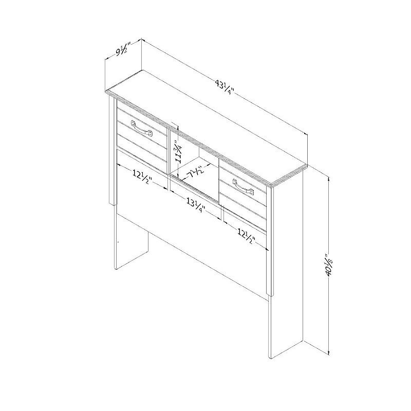 South Shore Asten Bookcase Headboard with Doors