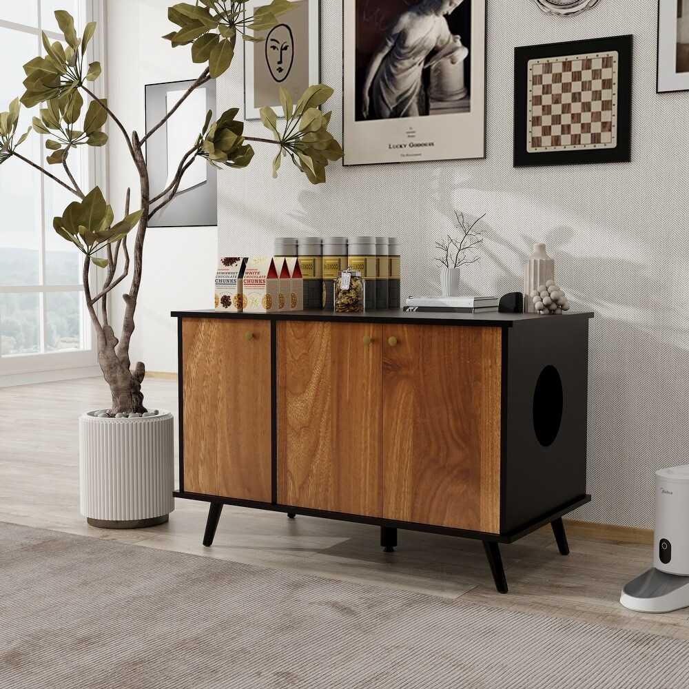 3 Doors Storage Bench Side Table