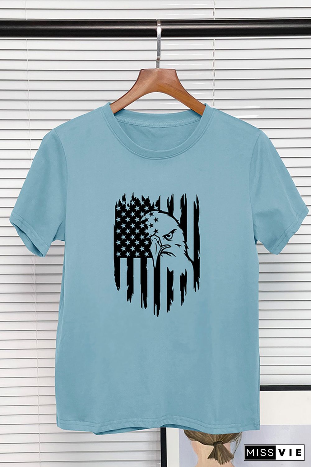 US Flag Print Graphic Tee