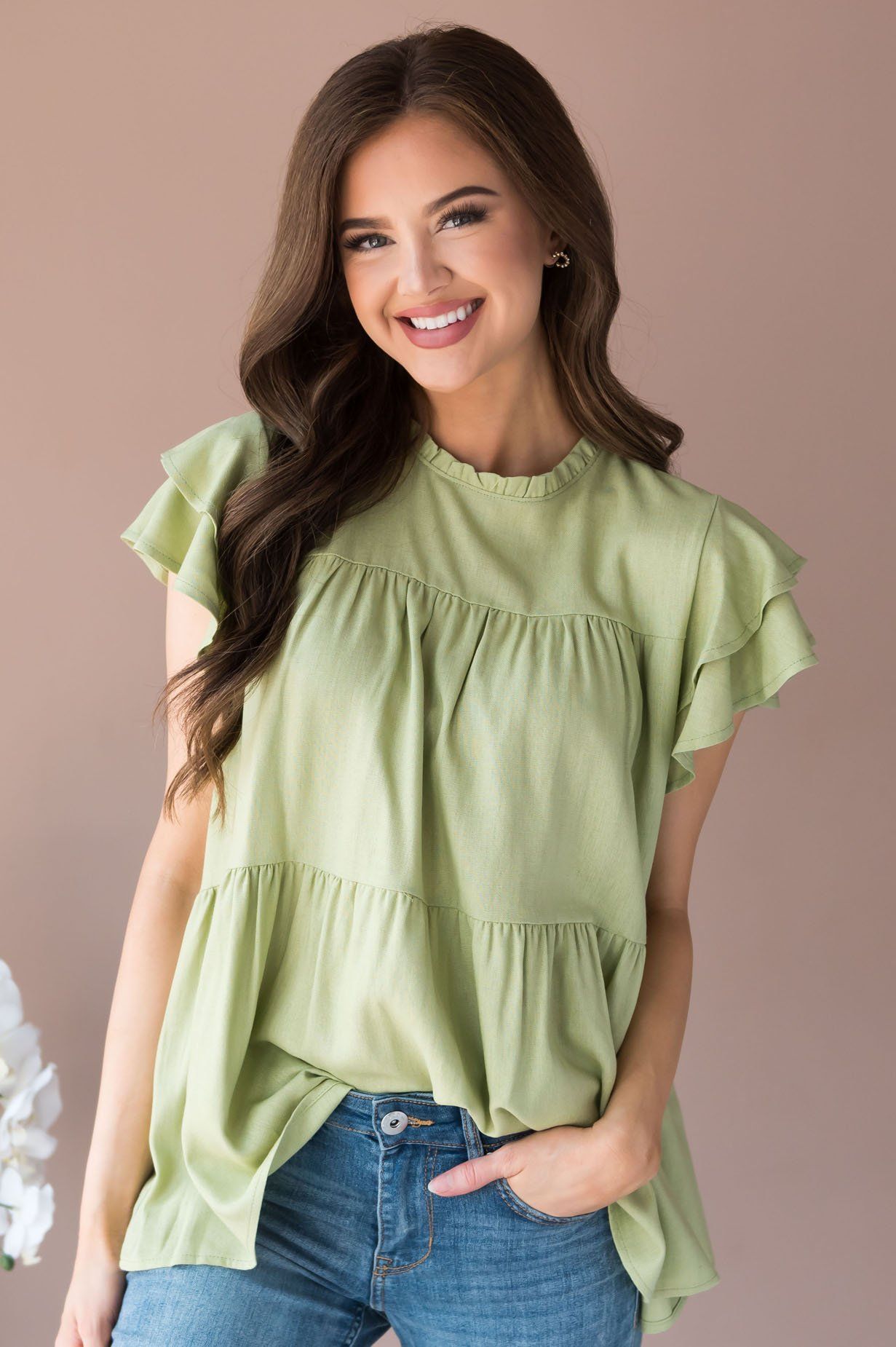 He Has Risen Modest Peplum Blouse