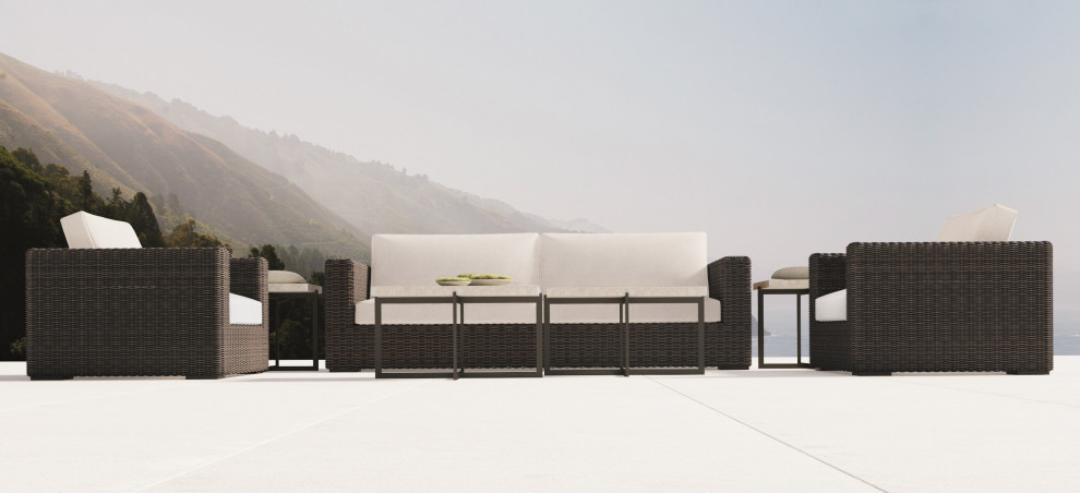 Bernhardt Exteriors Stillwater Large Cocktail Table  Flint Gray/Terrazzo   Industrial   Outdoor Coffee Tables   by Bernhardt Furniture Company  Houzz