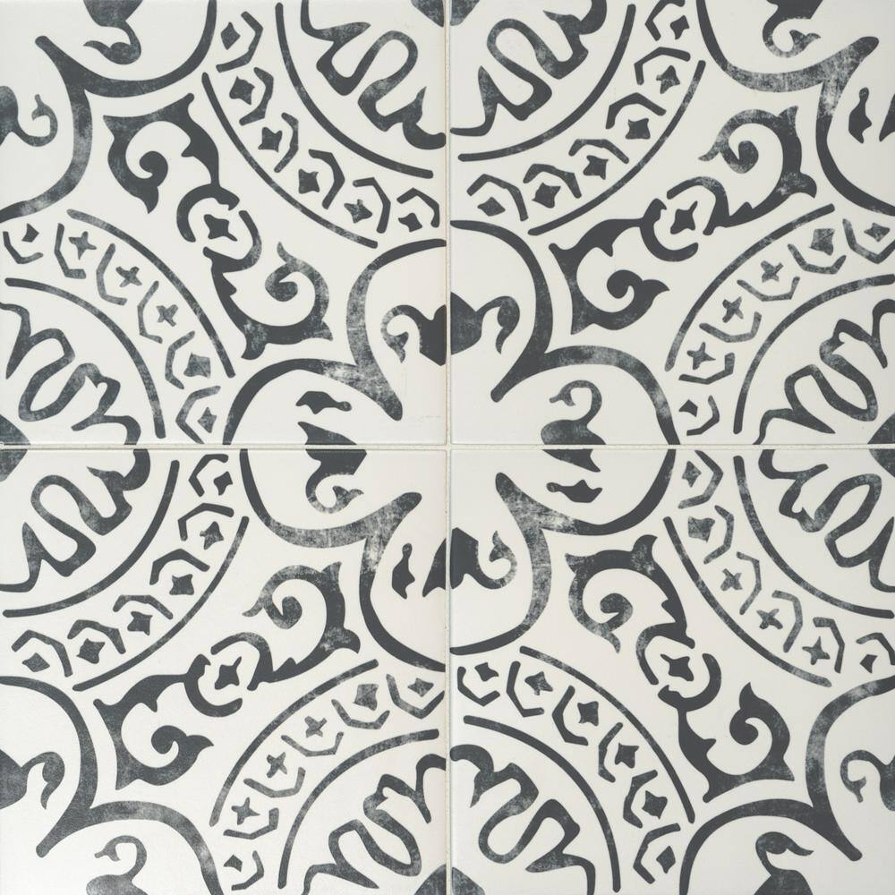 MSI Encaustic Baroque Stamp 8 in. x 8 in. Matte Porcelain Patterned Look Floor and Wall Tile (5.16 sq. ft.Case) NBARSTA8X8