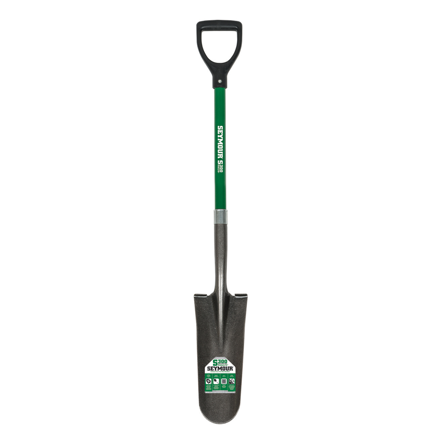 Seymour S300 DuraLite Steel Drain Spade Fiberglass Handle