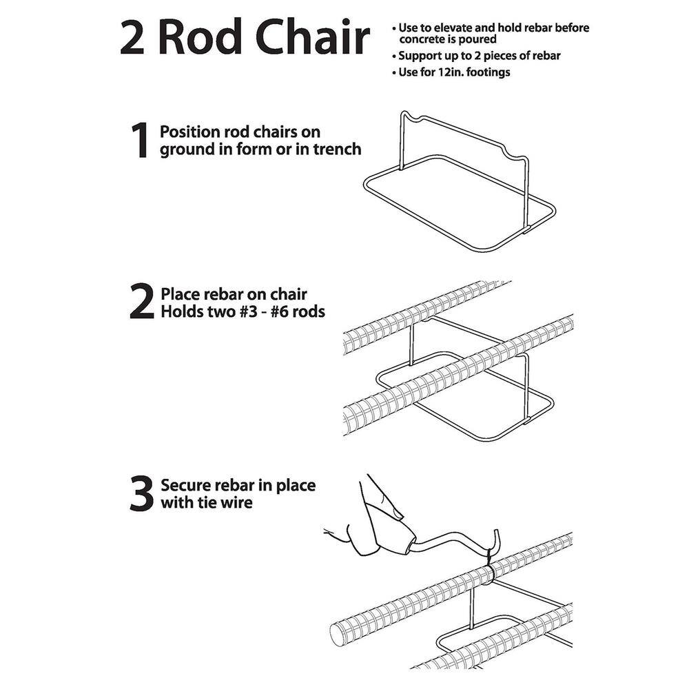 PROWORX #2 Rod Chairs 3 in. x 68 in. (100-Pack) 832050