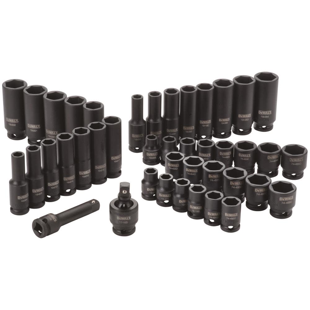 42 Piece 3/8 in Drive Combination Impact Socket Set ; 6 Point