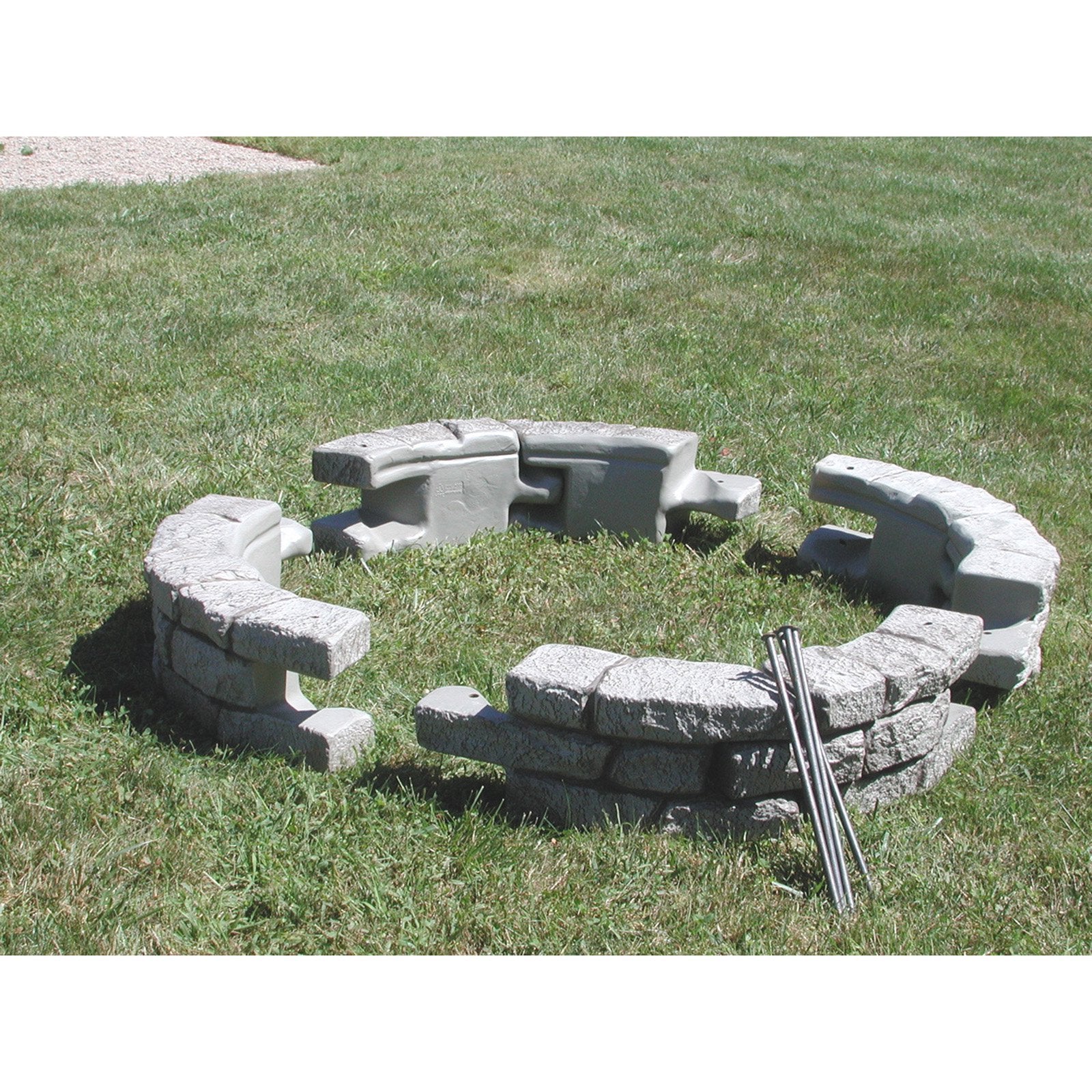 RTS Home Accents Curved Rock Lock Residential Landscaping - Set of 2