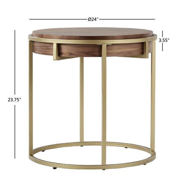 Cooke Round End Table with Metal Base from iNSPIRE Q Modern